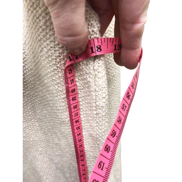 LL Bean Open Front Cable Cardigan Cotton Blend Size M - Picture 5 of 6